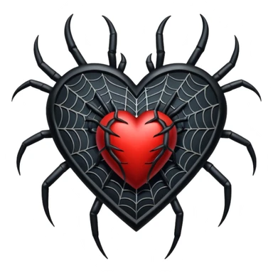 gothic heart with a spiderweb sticker