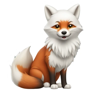 A red fox and a snowy arctic fox sticker