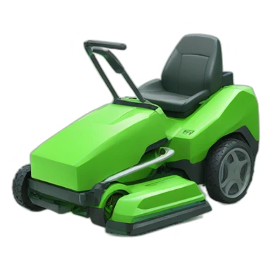 futuristic autonomous lawn mower in all green sticker