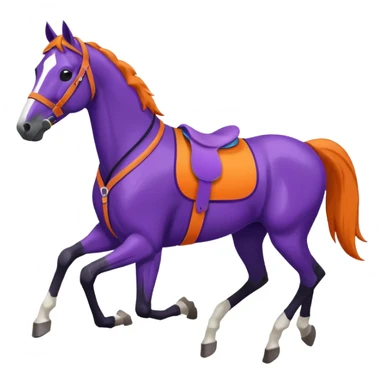 ok créée moi une emoticone simple pour une athletes d'endurance ( horse ) et un pour un endurance Horse - couleur dans ces tons violet et orange et blanc sticker