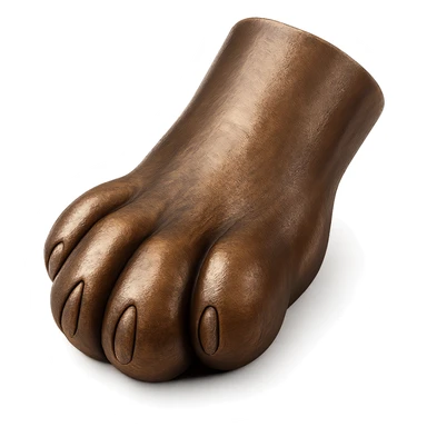 cat paw, metallic bronze finish sticker