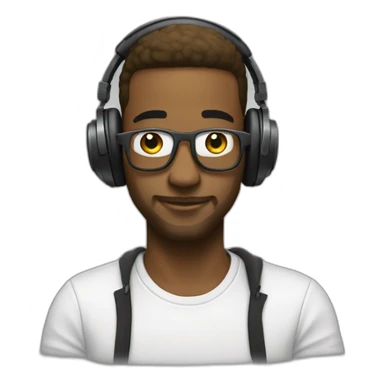 DJ blanc qui travaille sticker