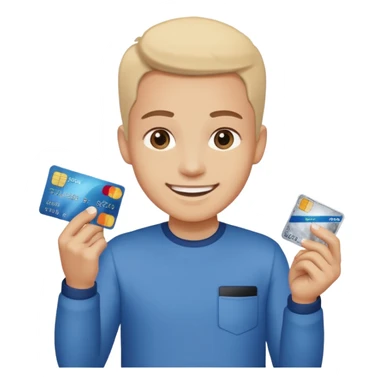 Happy emoji with credit card in one hand and a small pile of salt in front  sticker