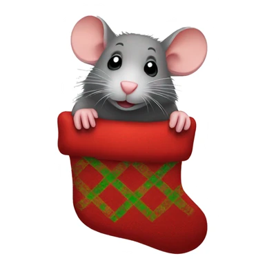 rat with a stocking sticker