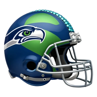 NFL Seahawks logo helmut with diamond bling  sticker