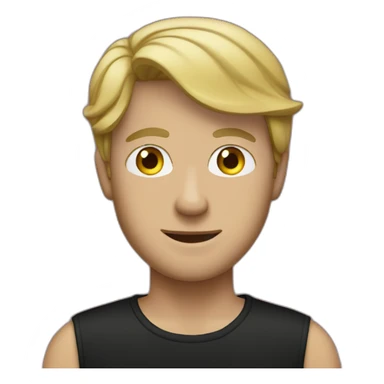 White man in a black T-shirt and a red bandana sticker