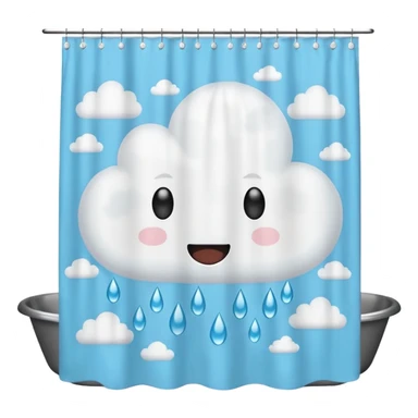 cloud shower curtain sticker