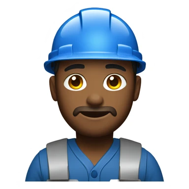 Construction worker with blue work wear sticker