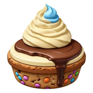 Crumble cookie arcoíris de Nutella y chocolate con un helado de vanilla encima
 sticker