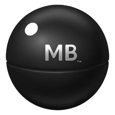 Black Ball with MB written on it sticker
