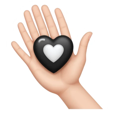  black and white heart on hand sticker