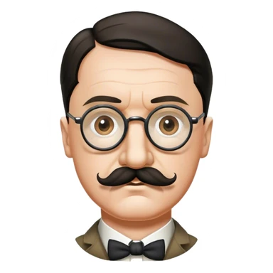 Adolf hitler with glasses  charli Chaplin mustahce sticker