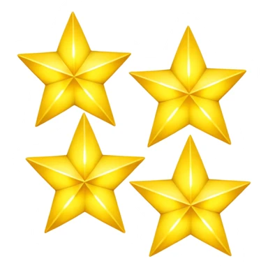 three glowing four-angled yellow stars - two big and one smaller sticker