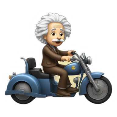 einstein riding a three wheeler sticker