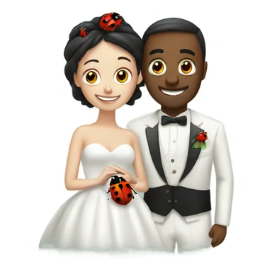 Married couple and a ladybug  sticker