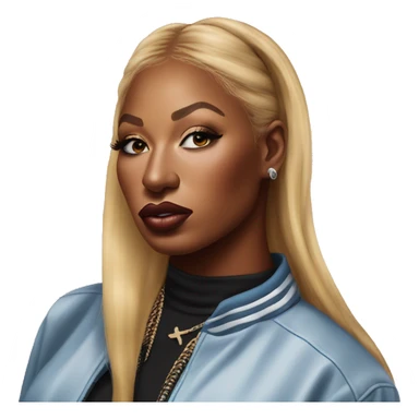 Rapper Megan Thee Stallion Super Realist Portrait sticker