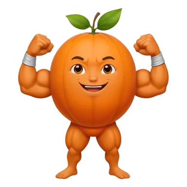 Muscle Orange Fruit Character Strongest sticker