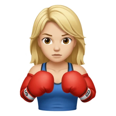 blonde female boxer long hair sticker