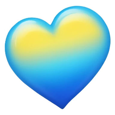 Shiny Yellow and blue ombré heart sticker