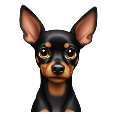 Black and tan min pin dog sticker