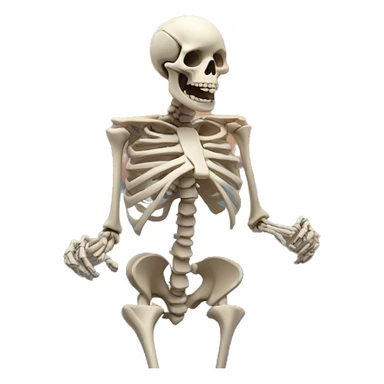 Chaotic skeleton yelling at the sky sticker