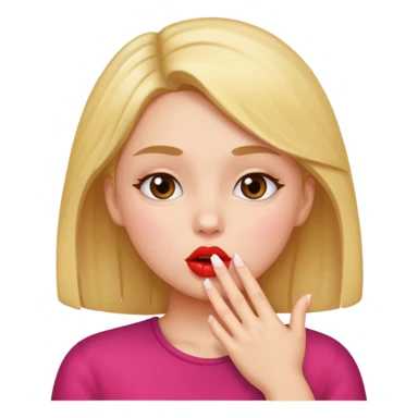 Girl giving a kiss sticker