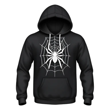 The Black Sp5der Hoodie features a sleek black base with a distinctive central design—a spider web at the center. The entire hoodie remains black, including the web, creating a bold yet subtle look. Notably, there is no spider in the middle, just the web. sticker