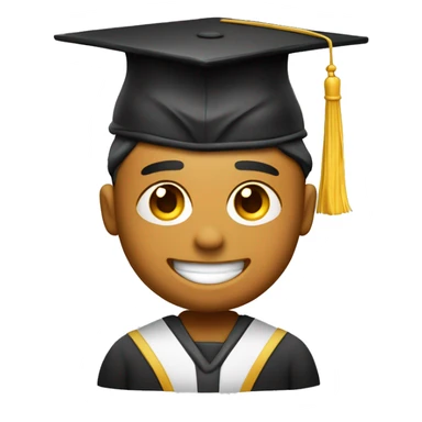 Emoji de un estudiante con una gorra de graduación y una gran sonrisa. sticker