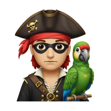 pirate with eye patch and parrot sticker