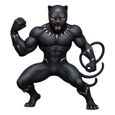 black panther roaring sticker