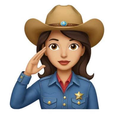 Saluting cowgirl Latina sticker
