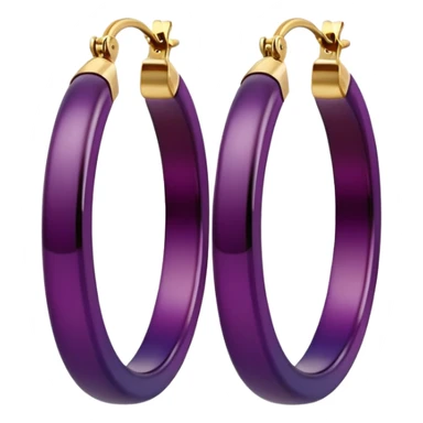  colorshifting dark plum to 14K gold, creative, realistic, side view, large size hoop earrings
 sticker