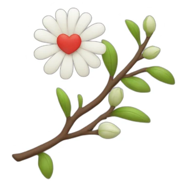 I love you A with a beautiful flower branch sticker
