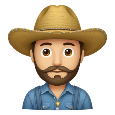 Un muchacho con sombrero vaquero y con barba completa sticker