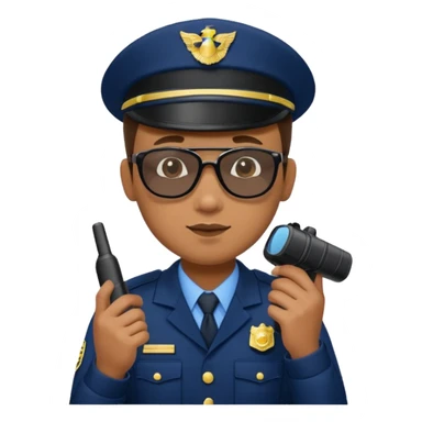 school security, sun glasses, holding walkie-talkie sticker