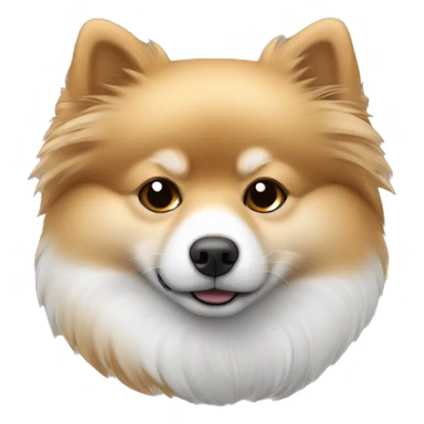 sleeping lying down pomeranian-spitz mix light brown and white with gray ears sticker