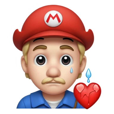 Mario bros con corazón roto sticker