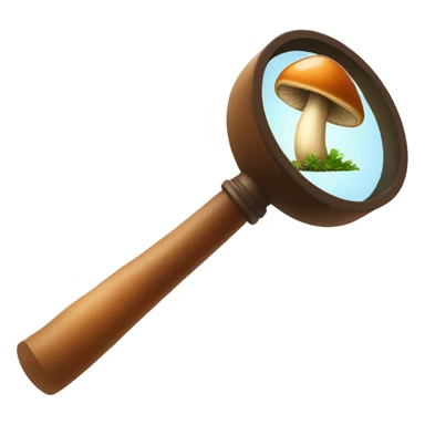 Brown Mushroom under a magnifying glass sticker