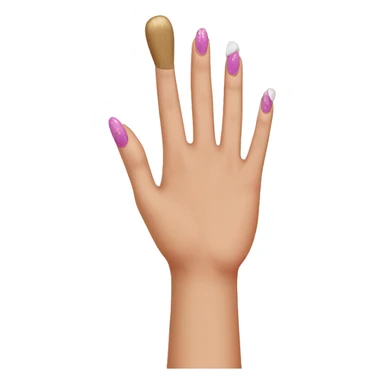 Feminine hand with false nails and a nail file  sticker