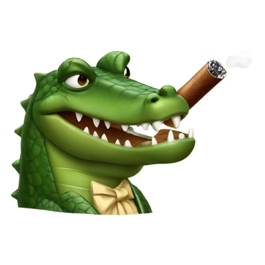 Alligator smoking a cigar sticker
