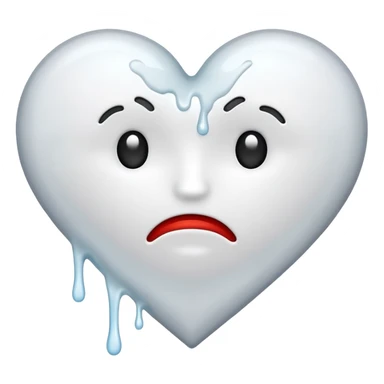 The heat broken emoji in white with sticky white liquid Ozzing out of it sticker