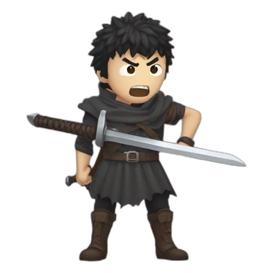 angry berserk guts carrying huge sword without guard sticker