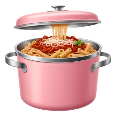 pastel pink food container with bolognese pasta inside sticker