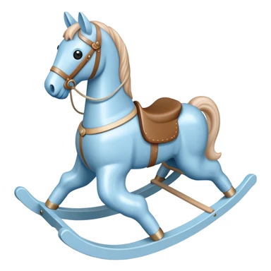 Pastel blue rocking horse toy sticker
