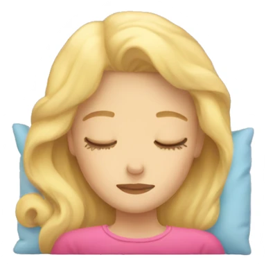 Blonde girl sleeping on a pillow sticker