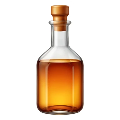 bottle of brown liquid, vibrant, simple, clear sticker