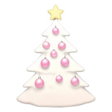White Christmas tree with baby pink ornaments and lights sticker