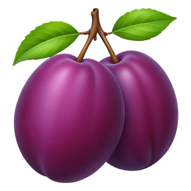 plum fruit, shiny, no text sticker