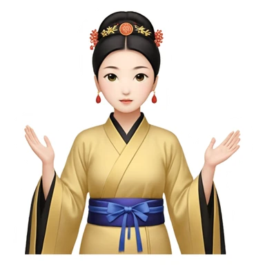 一个中长直发，平刘海，黑色框架眼镜的黄皮肤女生全身，白色泡泡袖娃娃衫，蓝色牛仔裤和粉色鞋，黑色画家帽。 sticker