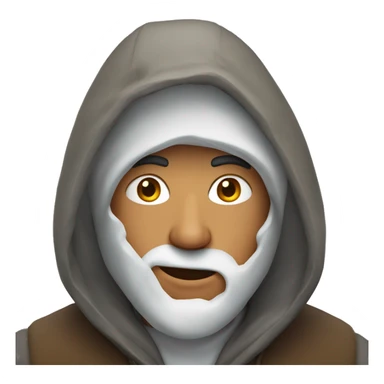 man in a hood covered with snow sticker